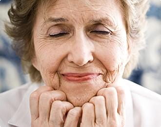 Old lady smiling